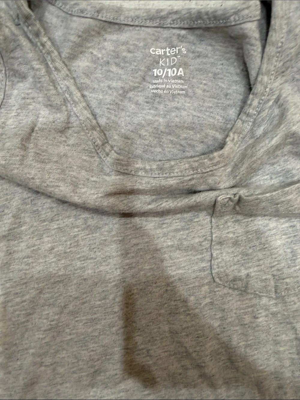 Carter's Gray Tank Top with Chest Pocket